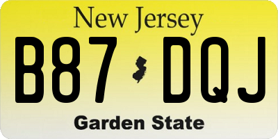 NJ license plate B87DQJ