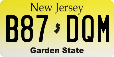 NJ license plate B87DQM