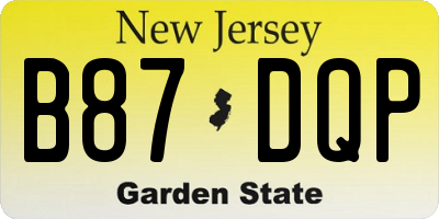 NJ license plate B87DQP