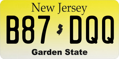 NJ license plate B87DQQ
