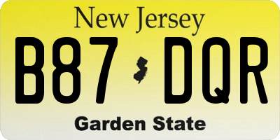 NJ license plate B87DQR