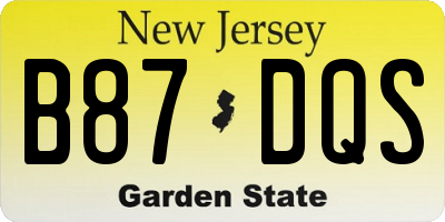 NJ license plate B87DQS