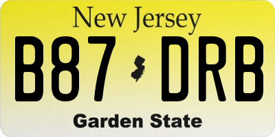 NJ license plate B87DRB