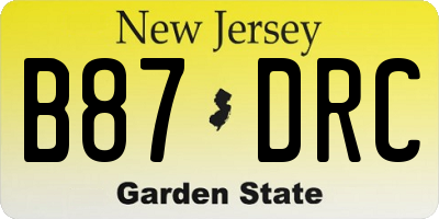 NJ license plate B87DRC