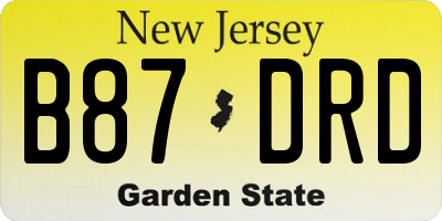 NJ license plate B87DRD