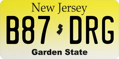 NJ license plate B87DRG