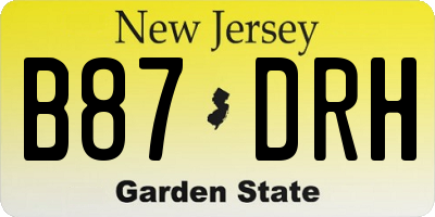 NJ license plate B87DRH