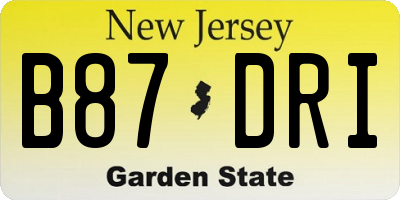 NJ license plate B87DRI