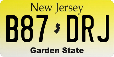 NJ license plate B87DRJ