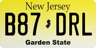 NJ license plate B87DRL