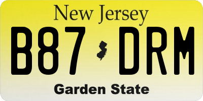 NJ license plate B87DRM