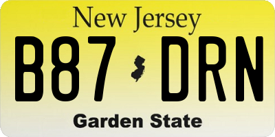 NJ license plate B87DRN