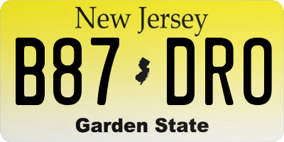 NJ license plate B87DRO