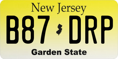 NJ license plate B87DRP