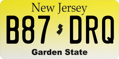 NJ license plate B87DRQ