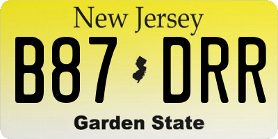 NJ license plate B87DRR