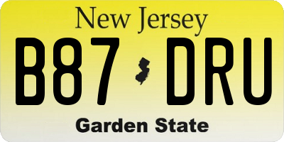 NJ license plate B87DRU