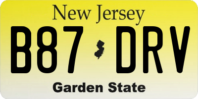 NJ license plate B87DRV