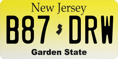 NJ license plate B87DRW