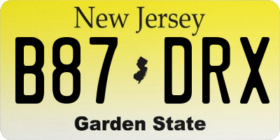 NJ license plate B87DRX