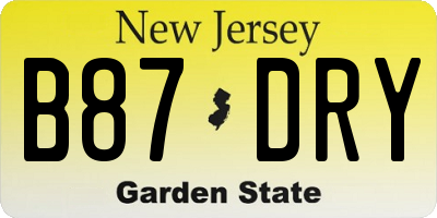 NJ license plate B87DRY