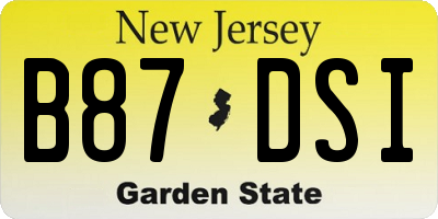 NJ license plate B87DSI