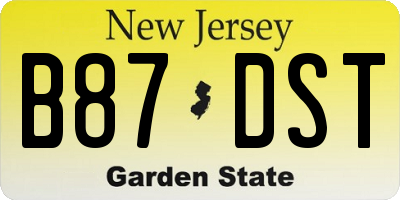 NJ license plate B87DST