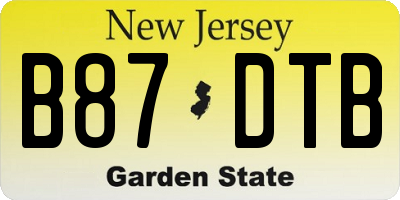 NJ license plate B87DTB