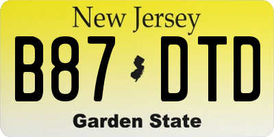 NJ license plate B87DTD