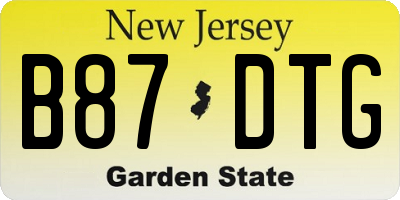 NJ license plate B87DTG