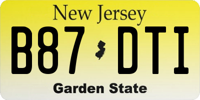 NJ license plate B87DTI