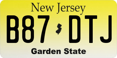NJ license plate B87DTJ
