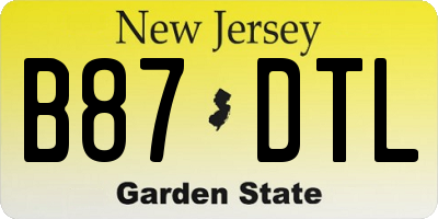 NJ license plate B87DTL