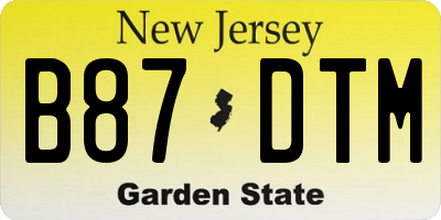 NJ license plate B87DTM