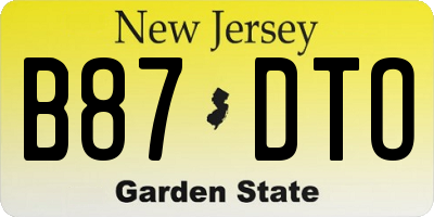 NJ license plate B87DTO