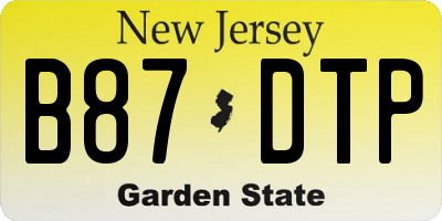 NJ license plate B87DTP