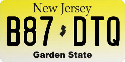 NJ license plate B87DTQ