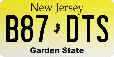 NJ license plate B87DTS