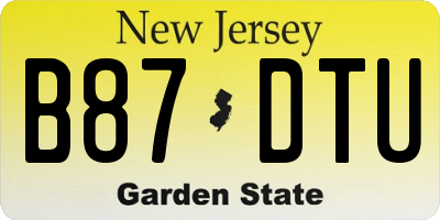 NJ license plate B87DTU
