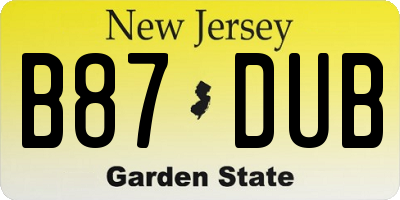 NJ license plate B87DUB