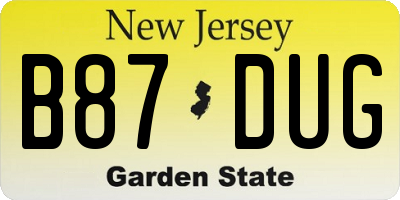 NJ license plate B87DUG