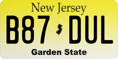 NJ license plate B87DUL