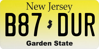 NJ license plate B87DUR