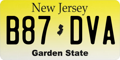 NJ license plate B87DVA