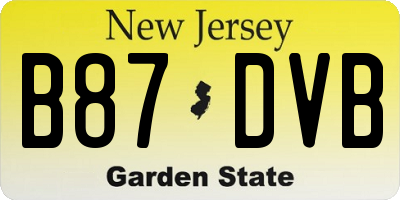 NJ license plate B87DVB