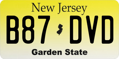 NJ license plate B87DVD