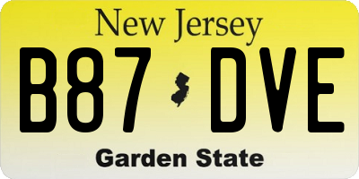 NJ license plate B87DVE