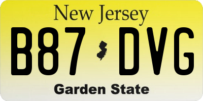 NJ license plate B87DVG