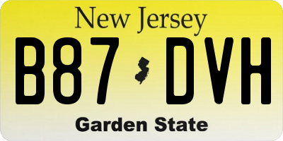 NJ license plate B87DVH