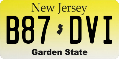 NJ license plate B87DVI